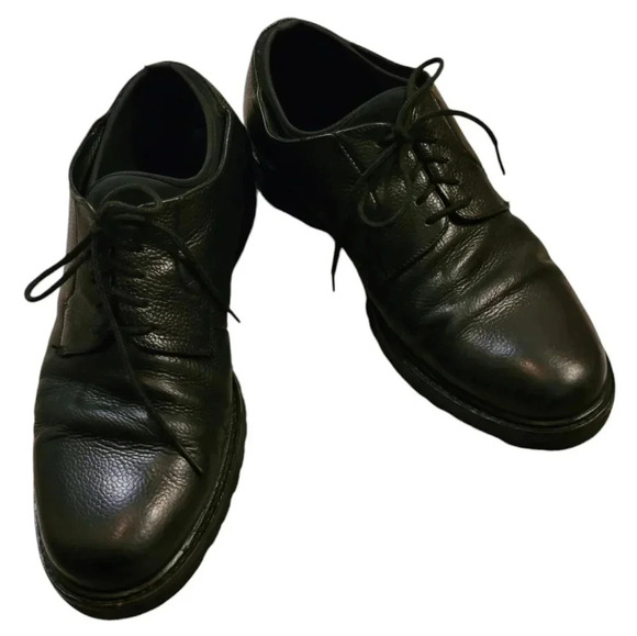 THEORY Men's black calfskin leather lace-up round toe minimalist oxfords 8.5 - Picture 1 of 16